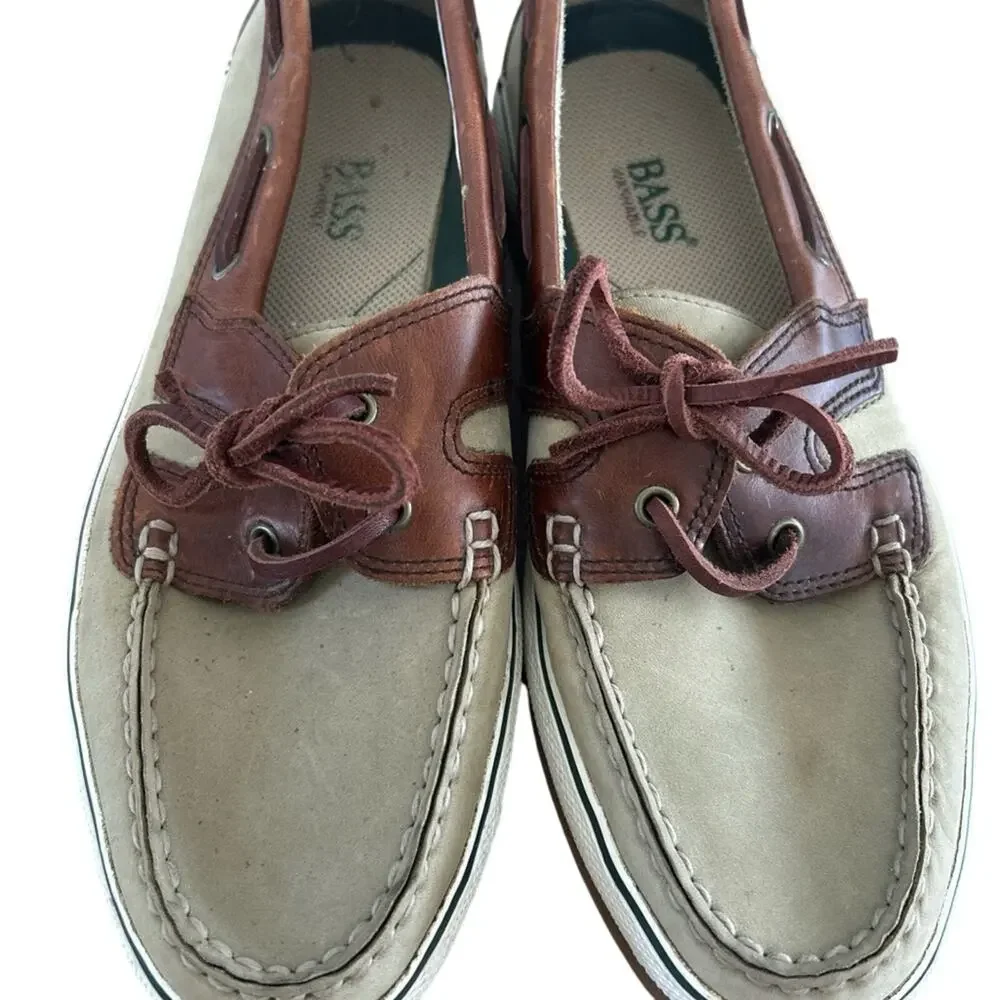 Bass Men's Washable Leather Boat Shoes